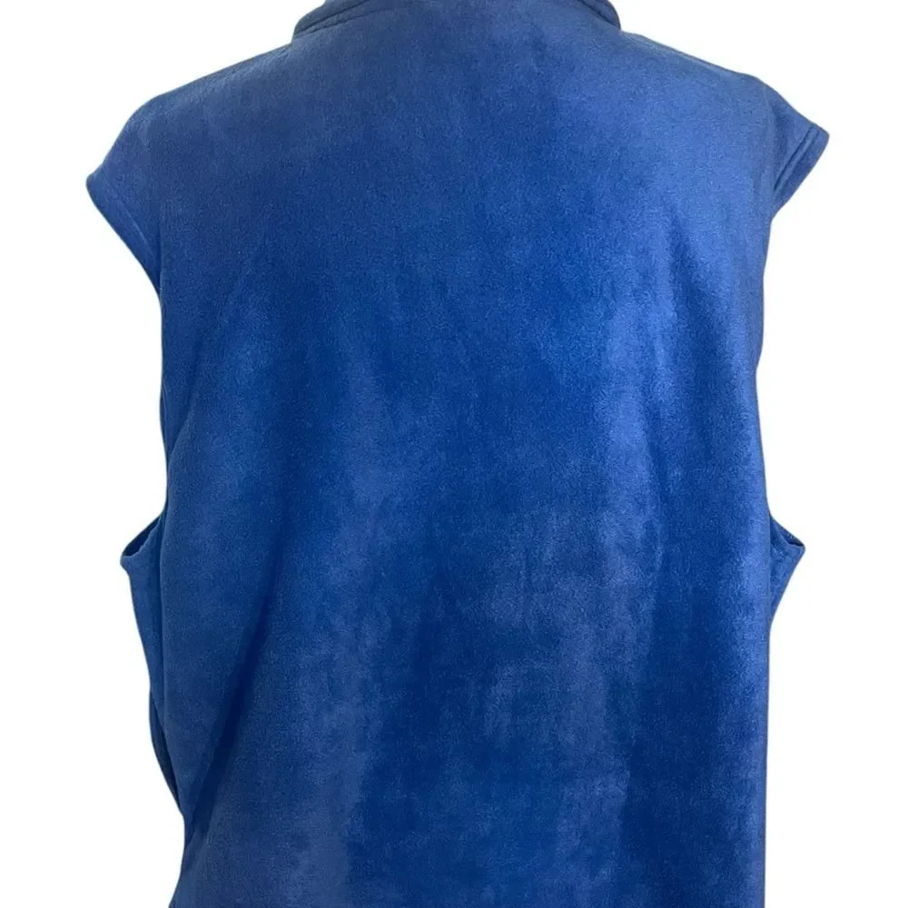 Vintage Authentic Team USA Olympic Committee Full Zip Blue Fleece Vest Size XXL